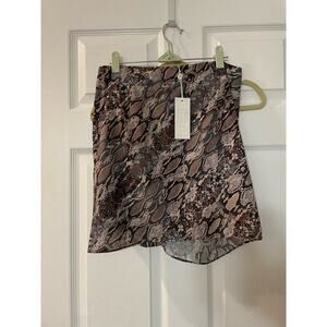 Sage the Label snakeskin print ruffled mini skirt size medium